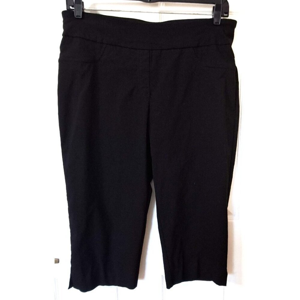 Ruby Rd 16 Black Pull-On Cropped Pants New No Tags 19.5" Inseam
